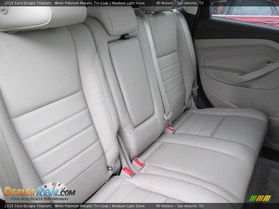 2015 Ford Escape Titanium White Platinum Metallic Tri-Coat / Medium Light Stone Photo #18