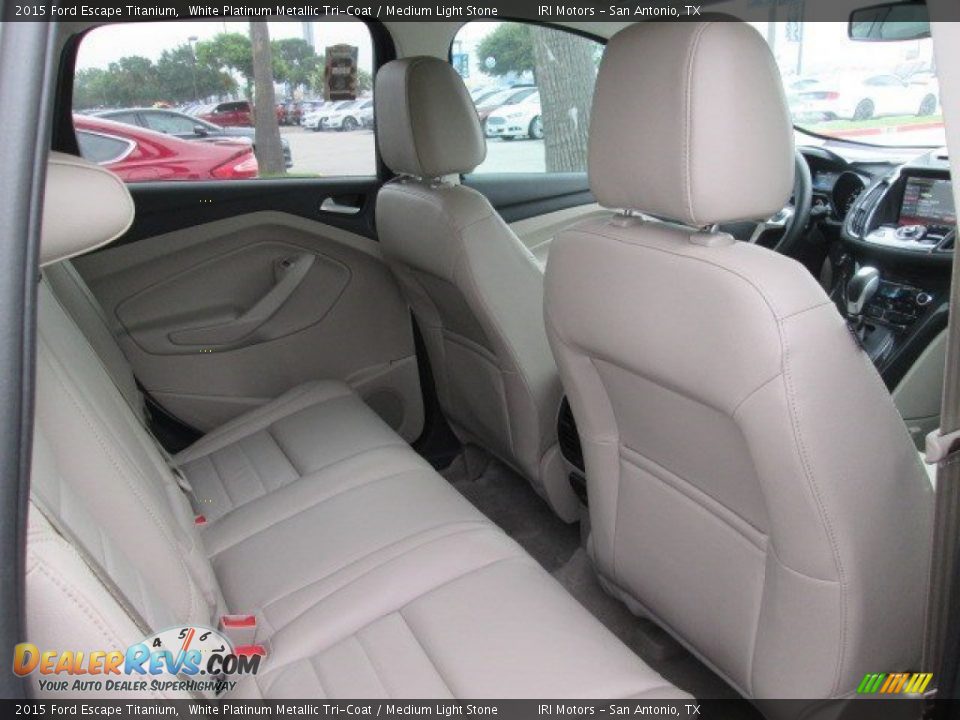 2015 Ford Escape Titanium White Platinum Metallic Tri-Coat / Medium Light Stone Photo #19