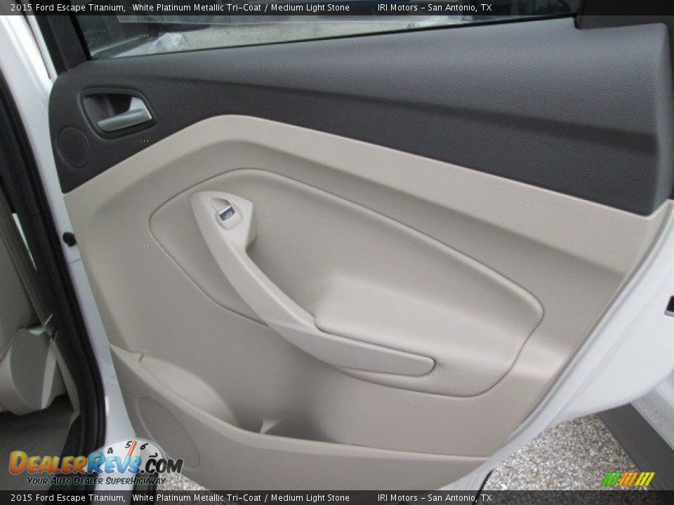 2015 Ford Escape Titanium White Platinum Metallic Tri-Coat / Medium Light Stone Photo #20