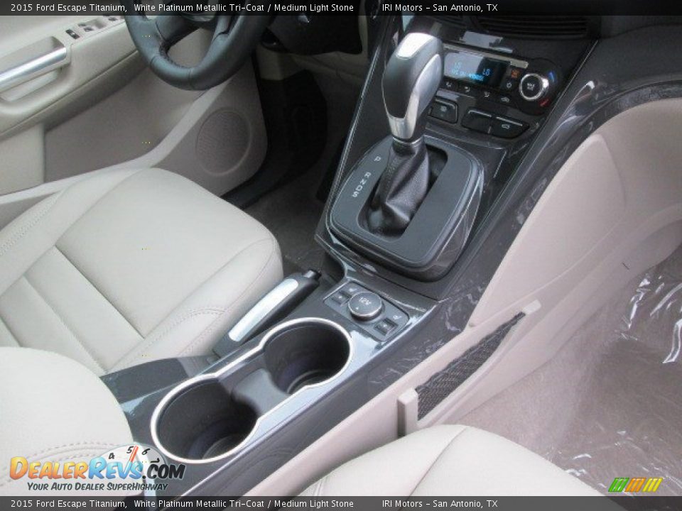 2015 Ford Escape Titanium White Platinum Metallic Tri-Coat / Medium Light Stone Photo #22