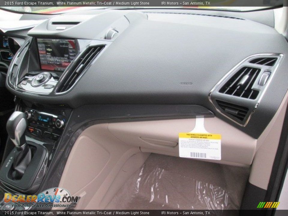 2015 Ford Escape Titanium White Platinum Metallic Tri-Coat / Medium Light Stone Photo #23