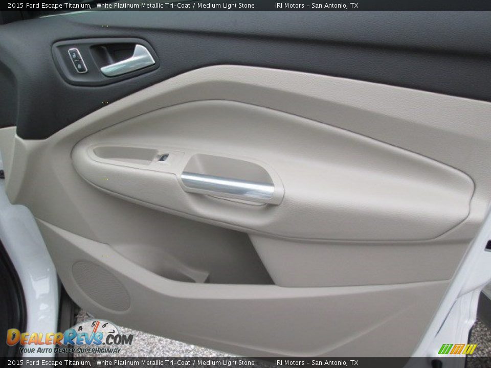 2015 Ford Escape Titanium White Platinum Metallic Tri-Coat / Medium Light Stone Photo #24