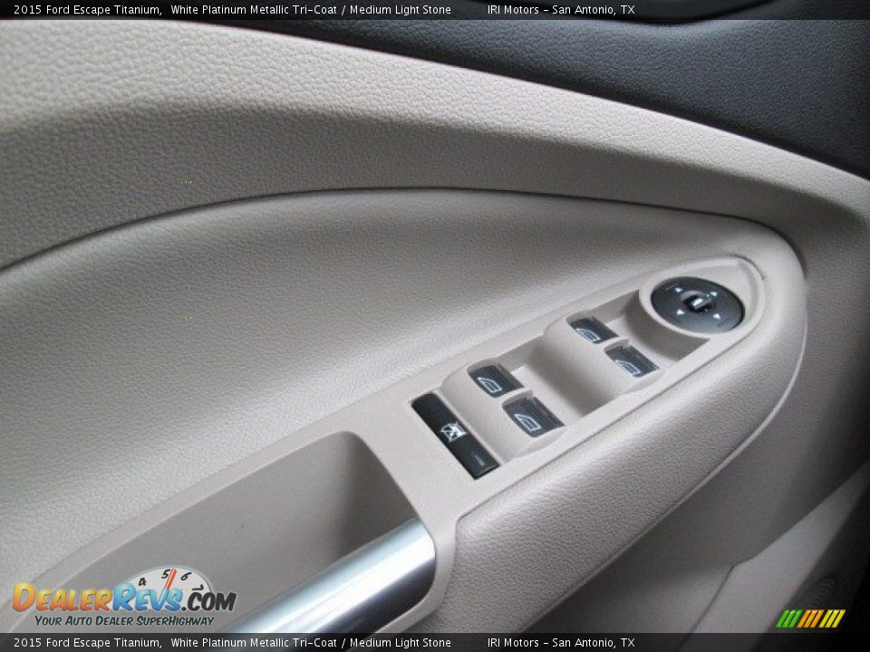 2015 Ford Escape Titanium White Platinum Metallic Tri-Coat / Medium Light Stone Photo #27
