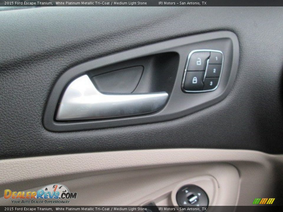 2015 Ford Escape Titanium White Platinum Metallic Tri-Coat / Medium Light Stone Photo #28