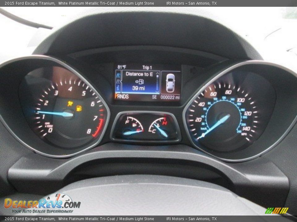 2015 Ford Escape Titanium White Platinum Metallic Tri-Coat / Medium Light Stone Photo #29