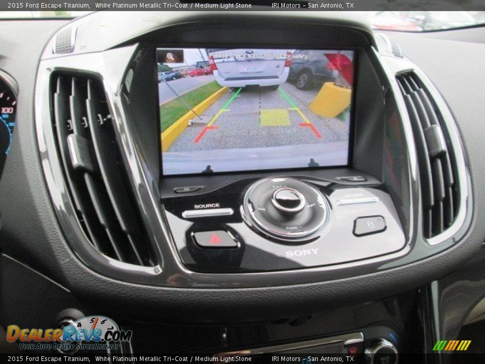 2015 Ford Escape Titanium White Platinum Metallic Tri-Coat / Medium Light Stone Photo #31