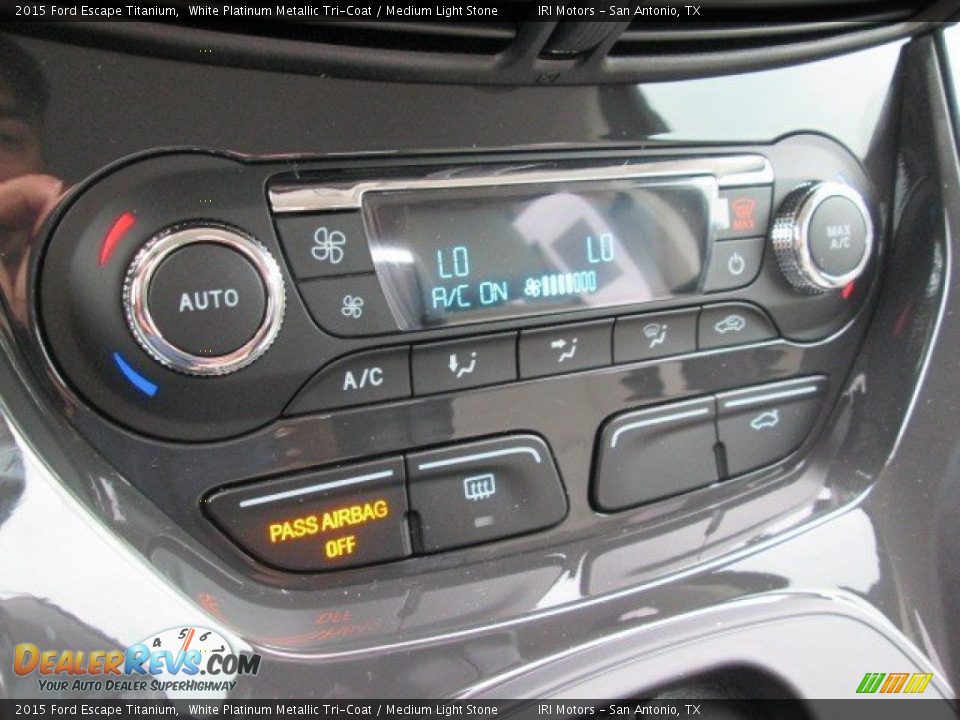 2015 Ford Escape Titanium White Platinum Metallic Tri-Coat / Medium Light Stone Photo #33