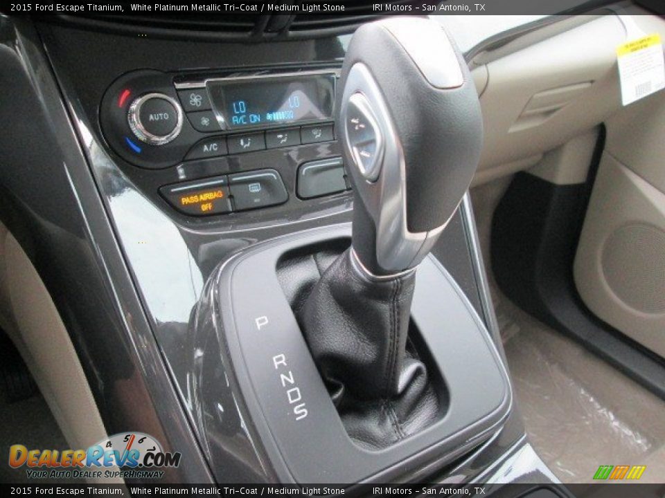 2015 Ford Escape Titanium White Platinum Metallic Tri-Coat / Medium Light Stone Photo #34