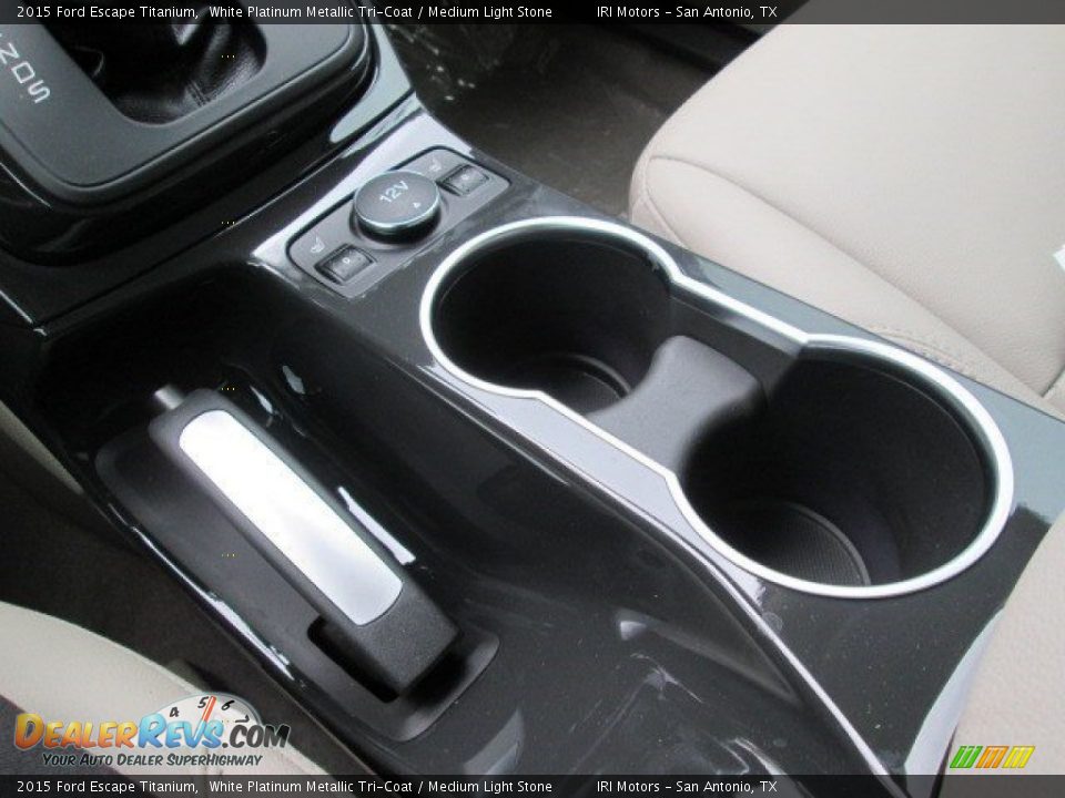 2015 Ford Escape Titanium White Platinum Metallic Tri-Coat / Medium Light Stone Photo #35