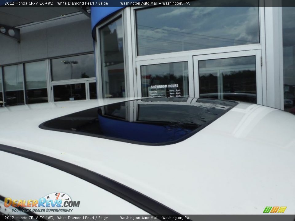 2012 Honda CR-V EX 4WD White Diamond Pearl / Beige Photo #3