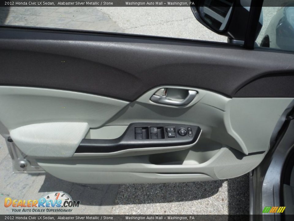 2012 Honda Civic LX Sedan Alabaster Silver Metallic / Stone Photo #9
