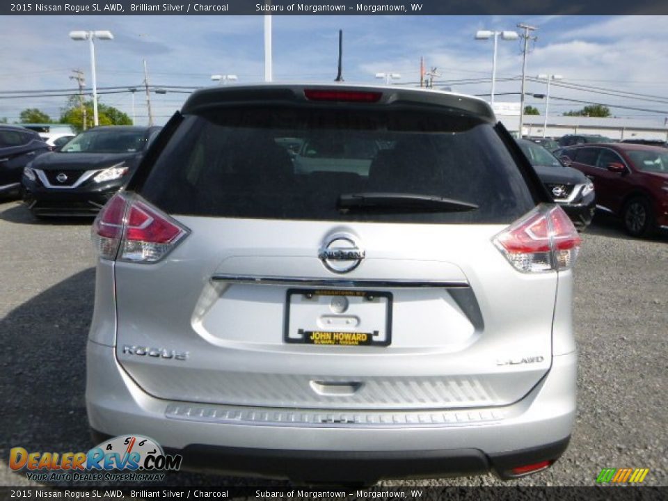 2015 Nissan Rogue SL AWD Brilliant Silver / Charcoal Photo #5