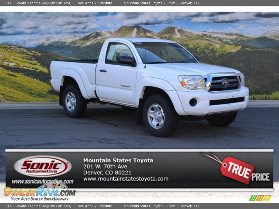 2010 Toyota Tacoma Regular Cab 4x4 Super White / Graphite Photo #1