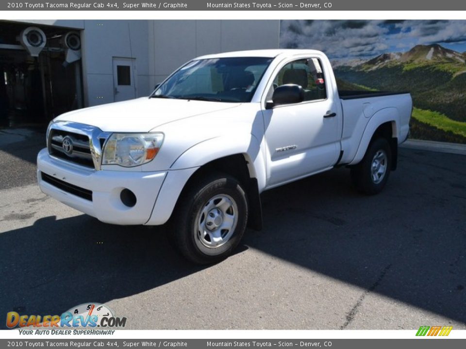 2010 Toyota Tacoma Regular Cab 4x4 Super White / Graphite Photo #5