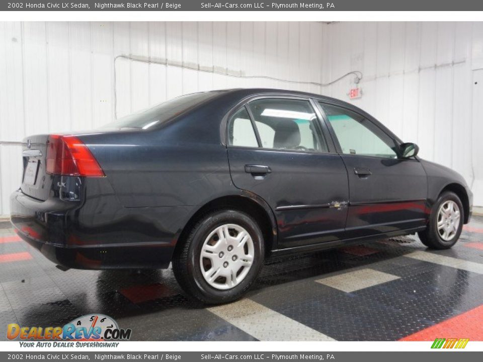 2002 Honda Civic LX Sedan Nighthawk Black Pearl / Beige Photo #7