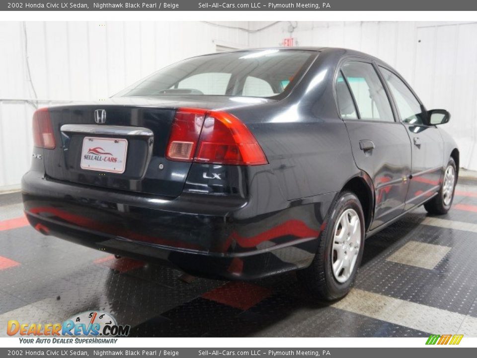 2002 Honda Civic LX Sedan Nighthawk Black Pearl / Beige Photo #8
