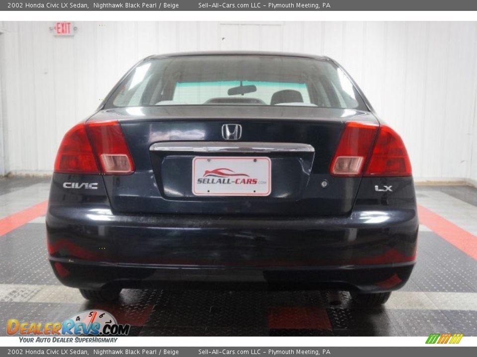 2002 Honda Civic LX Sedan Nighthawk Black Pearl / Beige Photo #9