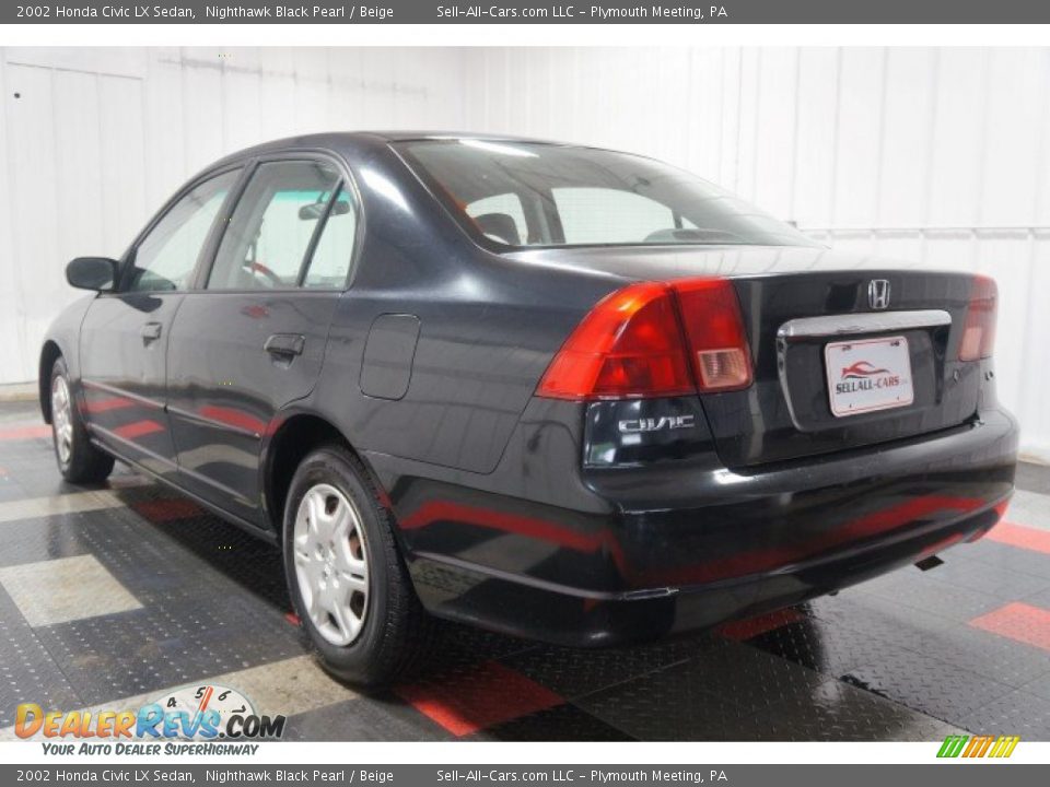 2002 Honda Civic LX Sedan Nighthawk Black Pearl / Beige Photo #10