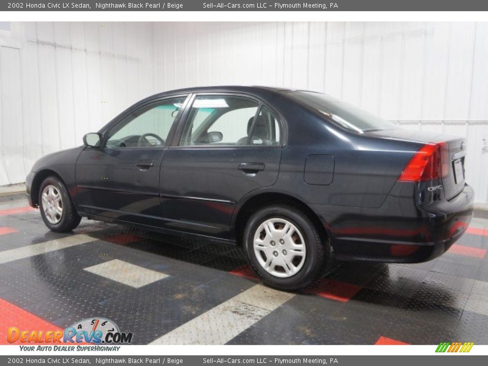2002 Honda Civic LX Sedan Nighthawk Black Pearl / Beige Photo #11