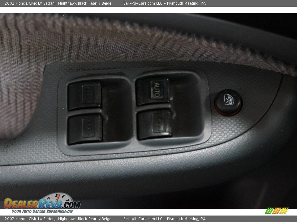 2002 Honda Civic LX Sedan Nighthawk Black Pearl / Beige Photo #13