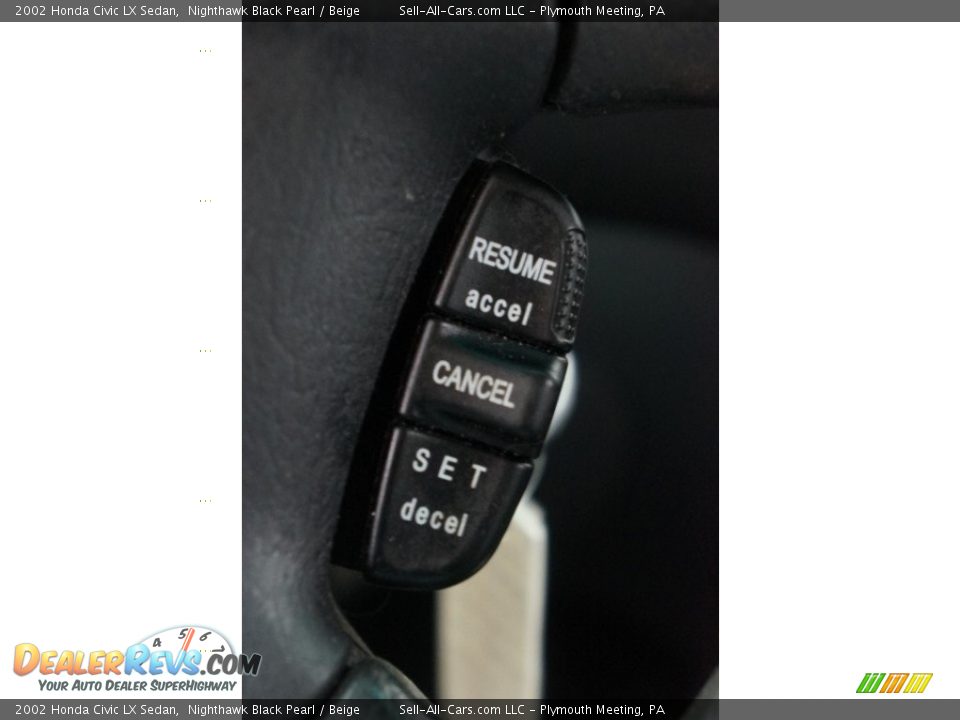2002 Honda Civic LX Sedan Nighthawk Black Pearl / Beige Photo #23