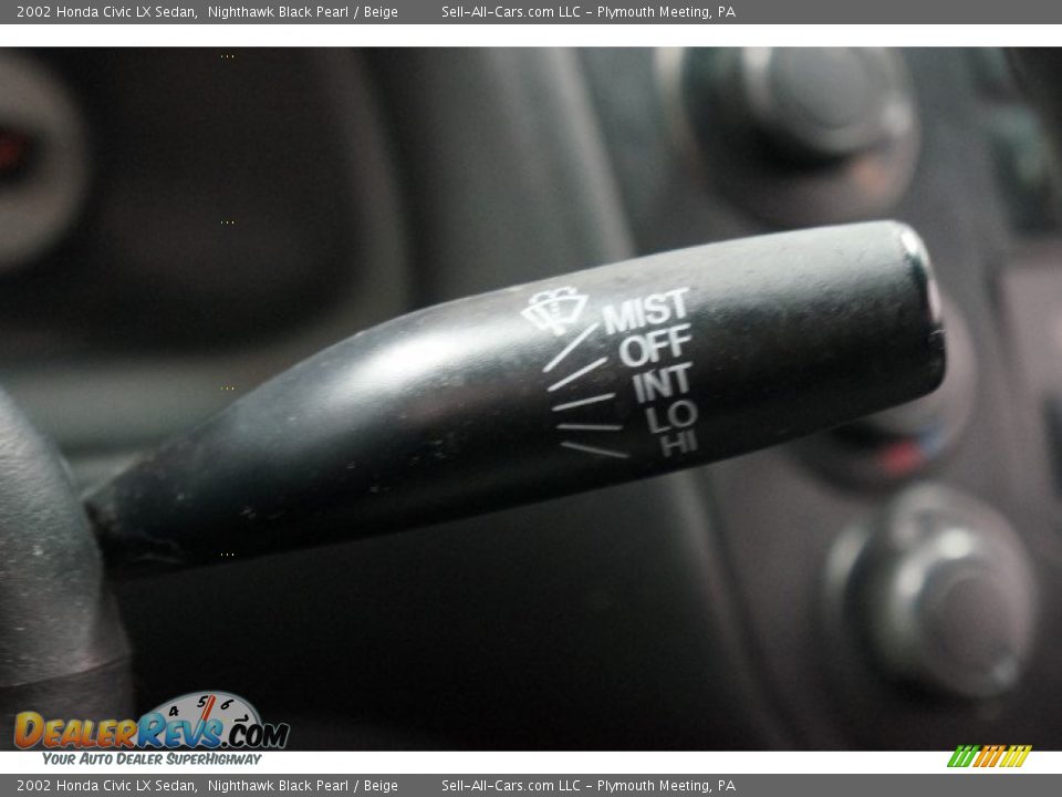 2002 Honda Civic LX Sedan Nighthawk Black Pearl / Beige Photo #25