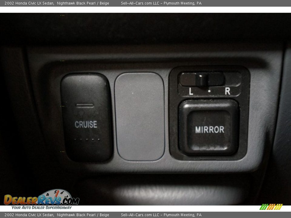 2002 Honda Civic LX Sedan Nighthawk Black Pearl / Beige Photo #26