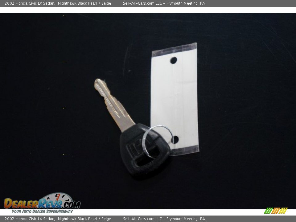 2002 Honda Civic LX Sedan Nighthawk Black Pearl / Beige Photo #30
