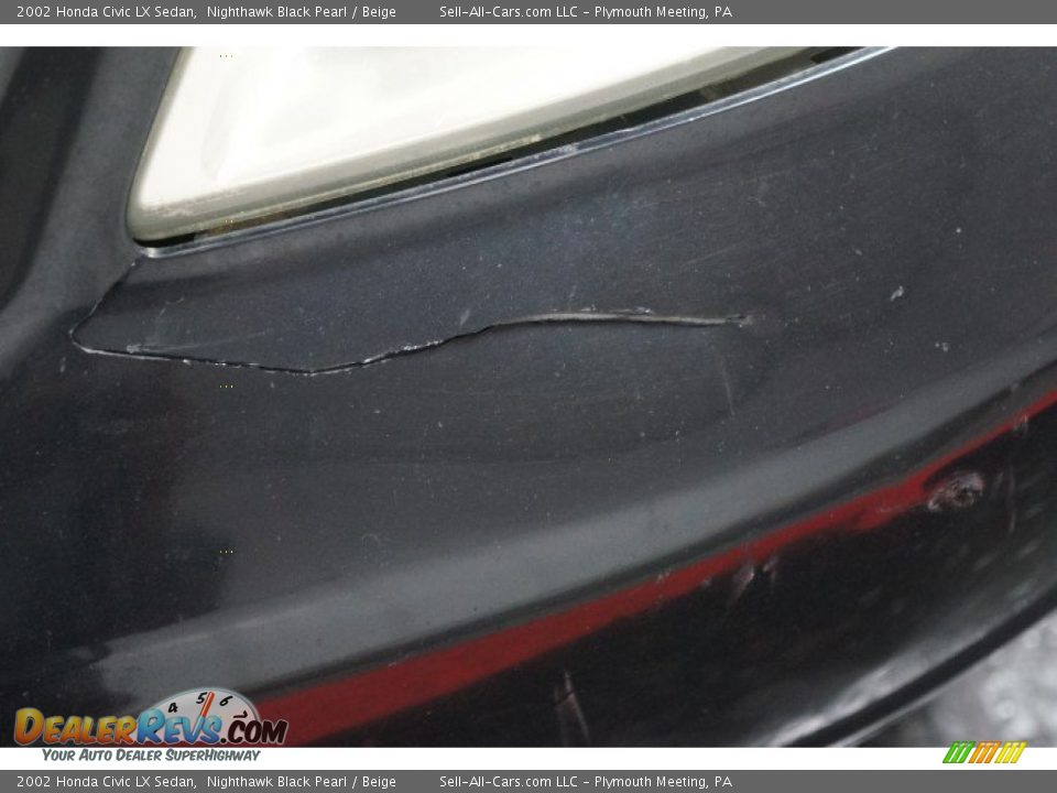 2002 Honda Civic LX Sedan Nighthawk Black Pearl / Beige Photo #35