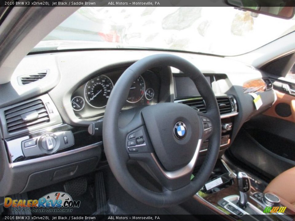 2016 BMW X3 xDrive28i Jet Black / Saddle Brown Photo #13