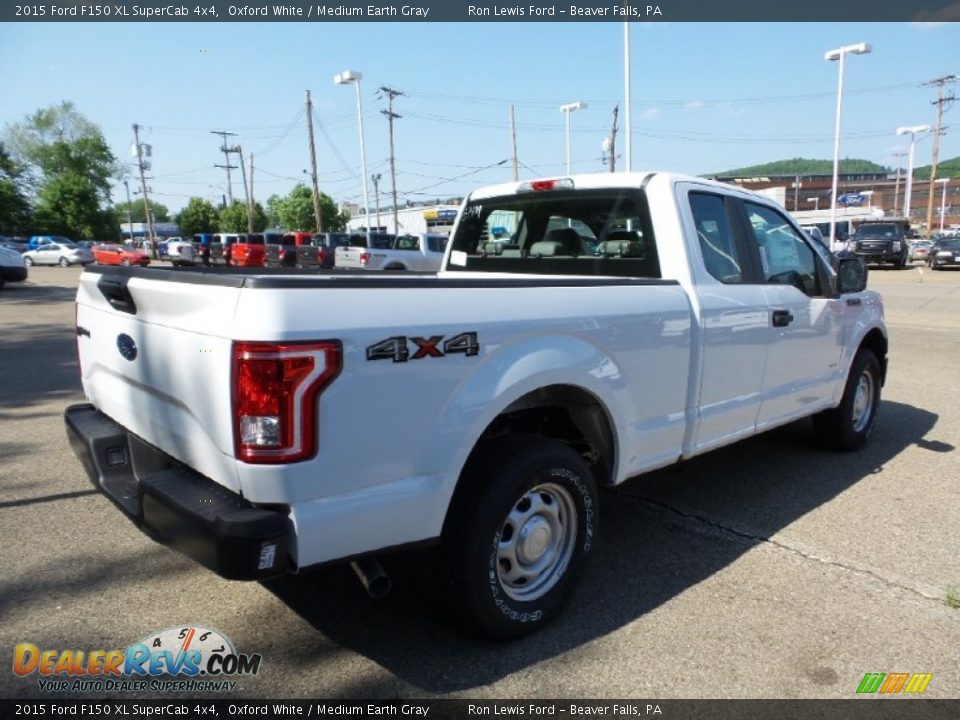 2015 Ford F150 XL SuperCab 4x4 Oxford White / Medium Earth Gray Photo #3