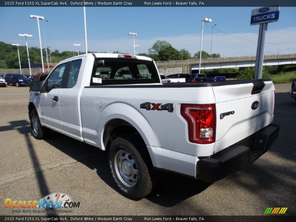 2015 Ford F150 XL SuperCab 4x4 Oxford White / Medium Earth Gray Photo #5
