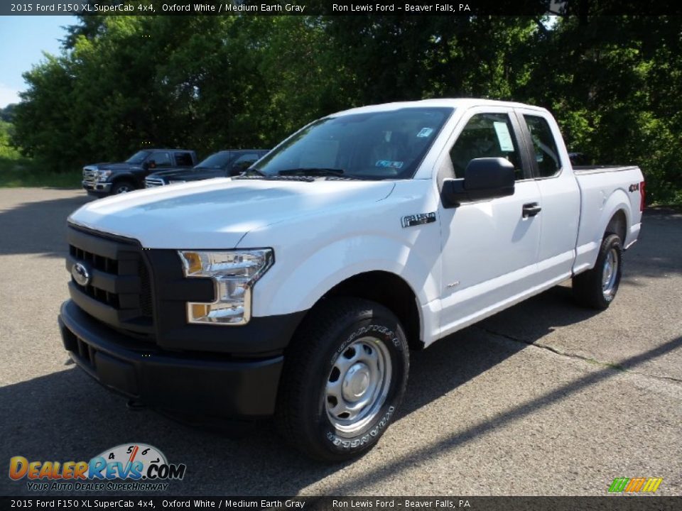 2015 Ford F150 XL SuperCab 4x4 Oxford White / Medium Earth Gray Photo #7