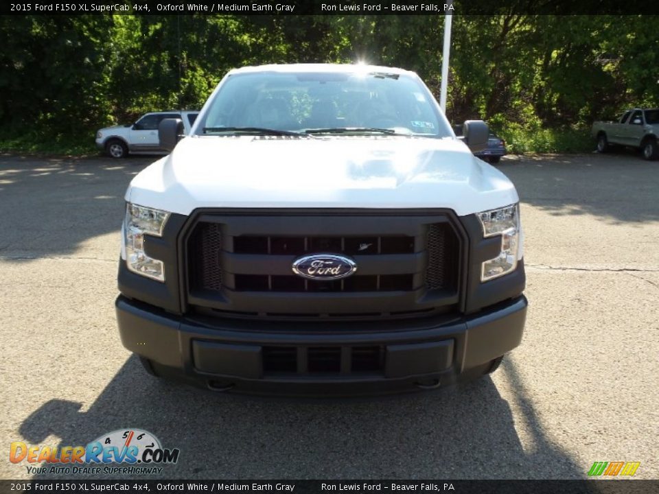 2015 Ford F150 XL SuperCab 4x4 Oxford White / Medium Earth Gray Photo #8