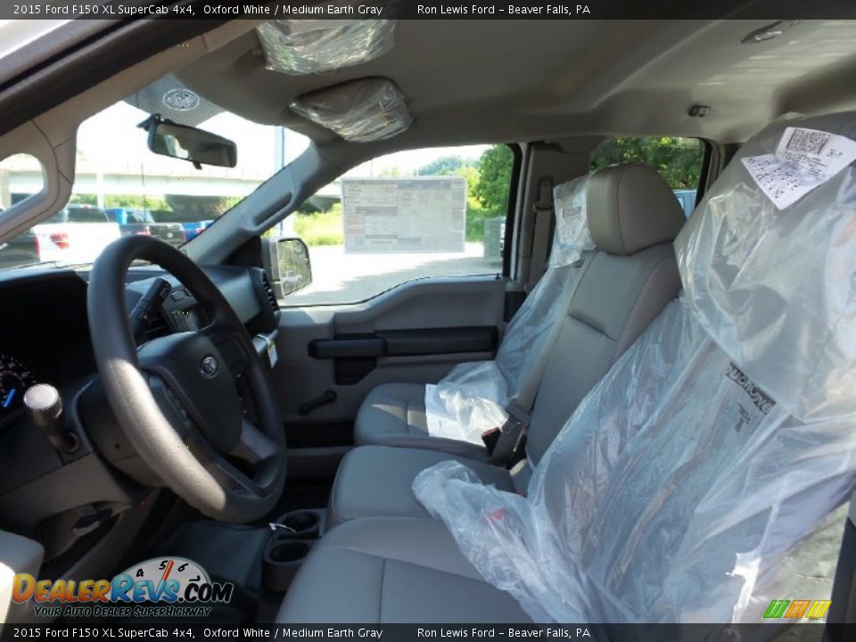 2015 Ford F150 XL SuperCab 4x4 Oxford White / Medium Earth Gray Photo #11