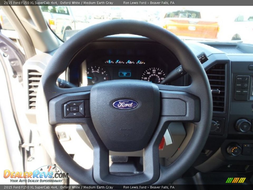 2015 Ford F150 XL SuperCab 4x4 Oxford White / Medium Earth Gray Photo #15