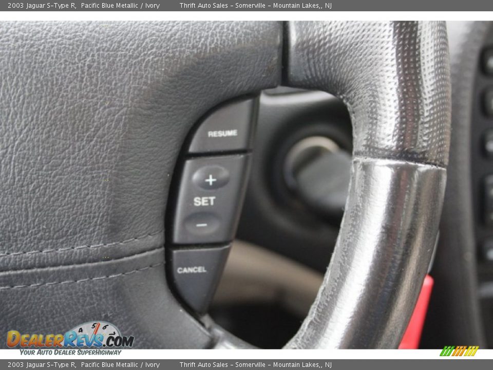 2003 Jaguar S-Type R Pacific Blue Metallic / Ivory Photo #29