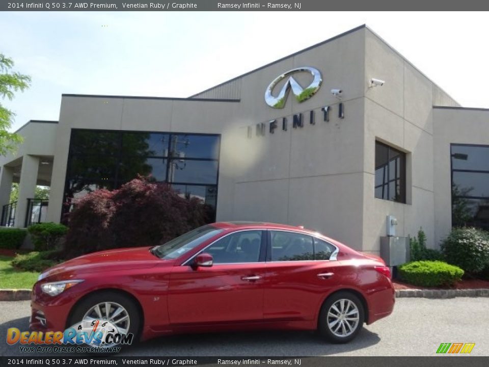 2014 Infiniti Q 50 3.7 AWD Premium Venetian Ruby / Graphite Photo #4