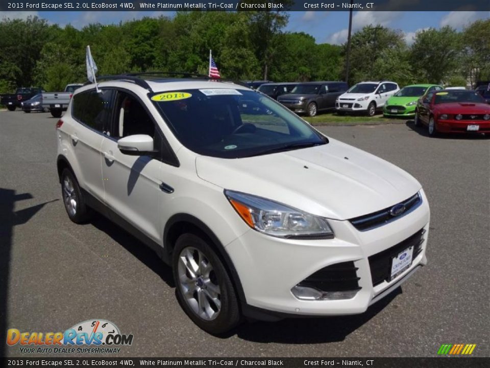 2013 Ford Escape SEL 2.0L EcoBoost 4WD White Platinum Metallic Tri-Coat / Charcoal Black Photo #1