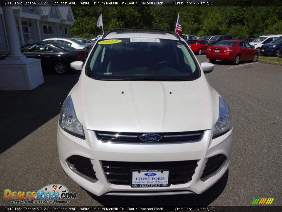 2013 Ford Escape SEL 2.0L EcoBoost 4WD White Platinum Metallic Tri-Coat / Charcoal Black Photo #2