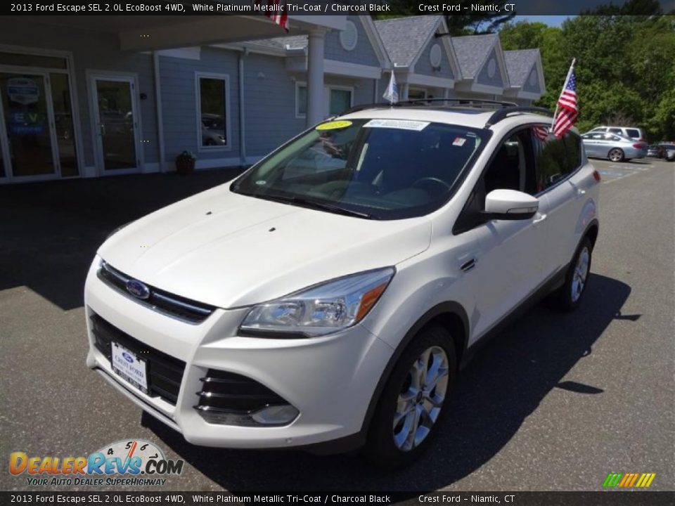 2013 Ford Escape SEL 2.0L EcoBoost 4WD White Platinum Metallic Tri-Coat / Charcoal Black Photo #3