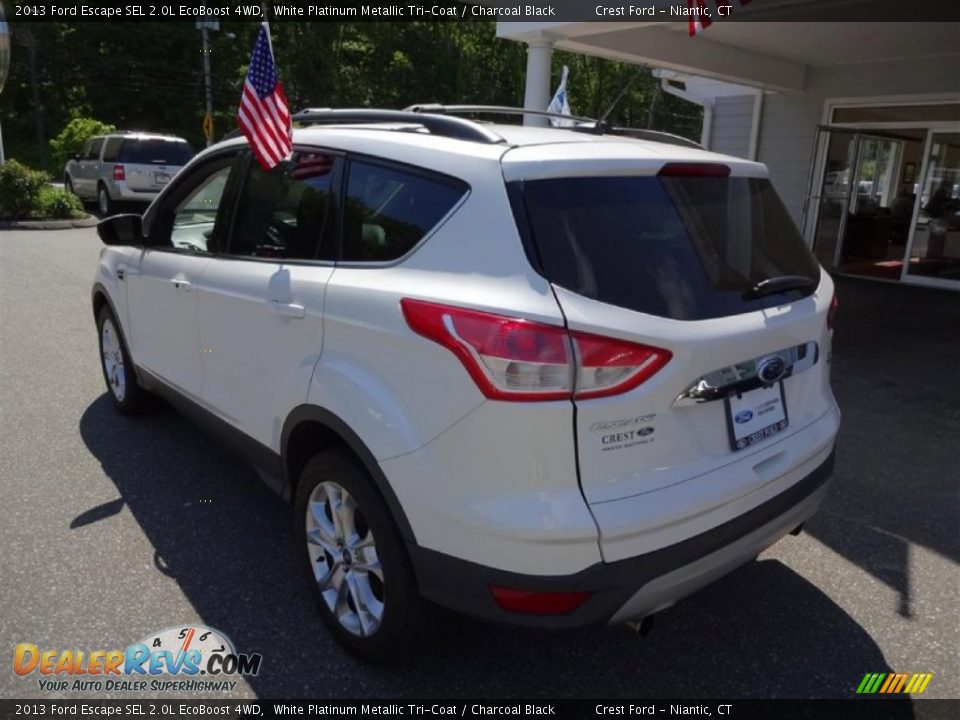 2013 Ford Escape SEL 2.0L EcoBoost 4WD White Platinum Metallic Tri-Coat / Charcoal Black Photo #5
