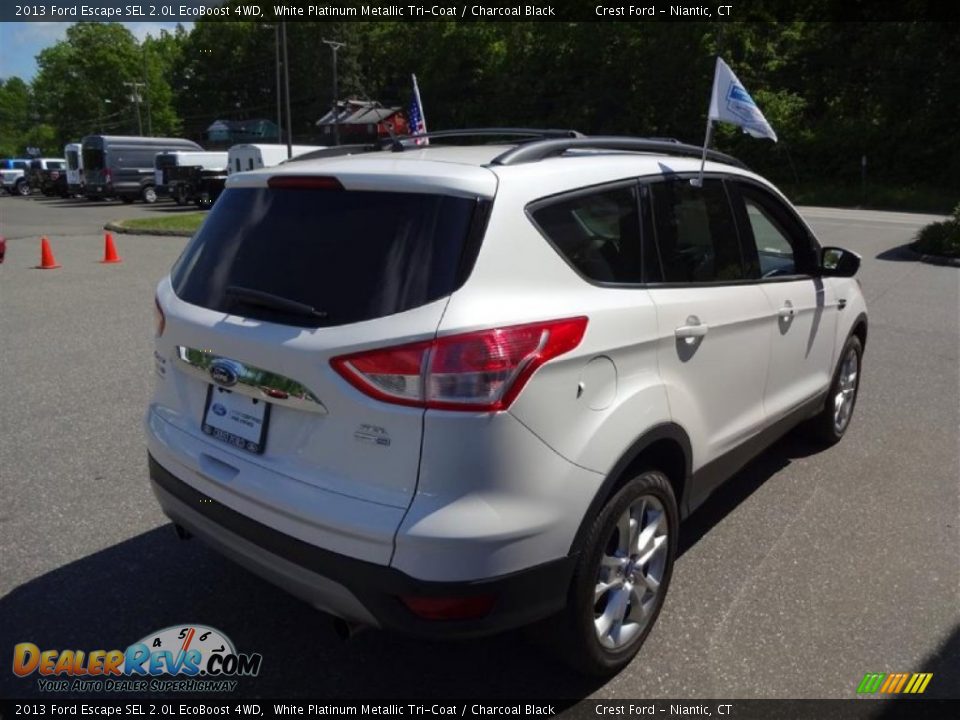 2013 Ford Escape SEL 2.0L EcoBoost 4WD White Platinum Metallic Tri-Coat / Charcoal Black Photo #7