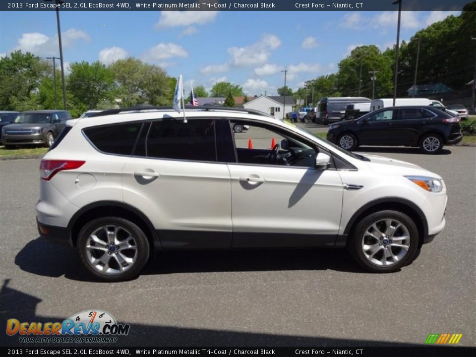 2013 Ford Escape SEL 2.0L EcoBoost 4WD White Platinum Metallic Tri-Coat / Charcoal Black Photo #8