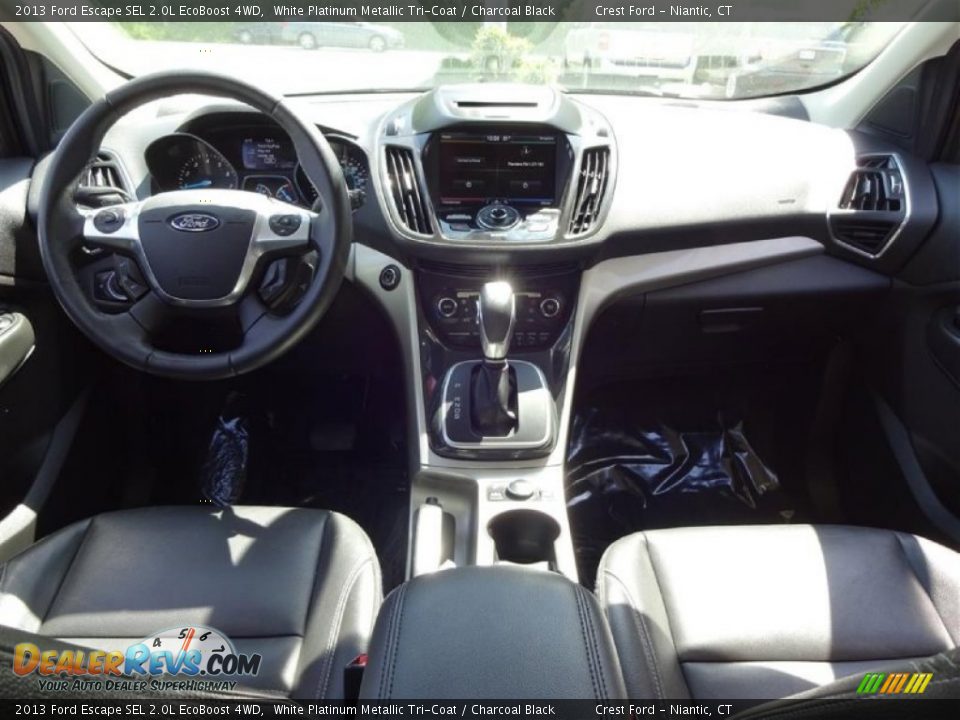 2013 Ford Escape SEL 2.0L EcoBoost 4WD White Platinum Metallic Tri-Coat / Charcoal Black Photo #12