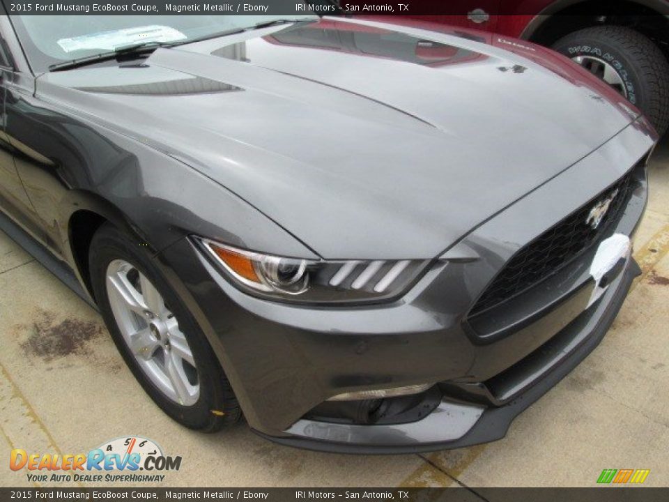 2015 Ford Mustang EcoBoost Coupe Magnetic Metallic / Ebony Photo #11