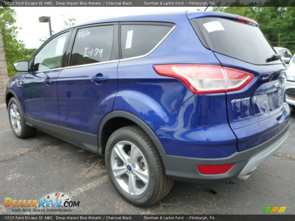 2015 Ford Escape SE 4WD Deep Impact Blue Metallic / Charcoal Black Photo #4
