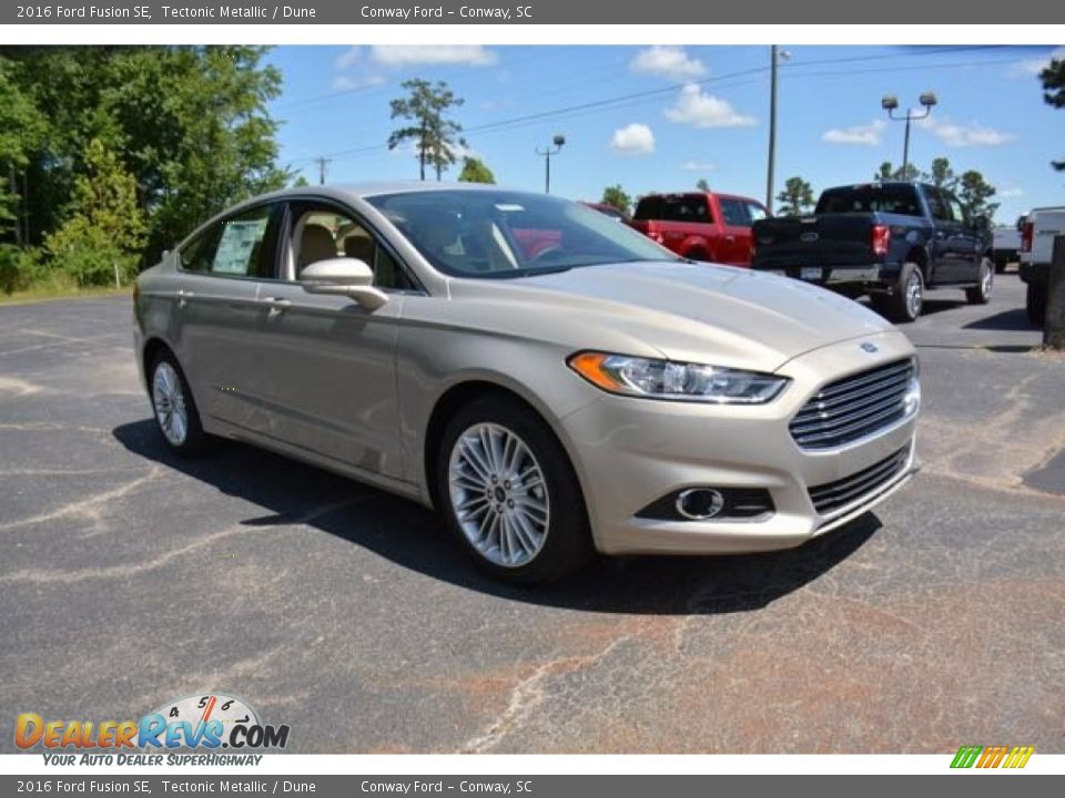 2016 Ford Fusion SE Tectonic Metallic / Dune Photo #3