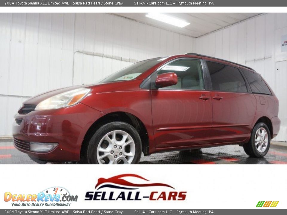 2004 Toyota Sienna XLE Limited AWD Salsa Red Pearl / Stone Gray Photo #1