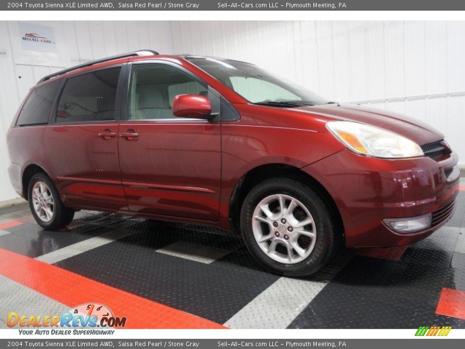 2004 Toyota Sienna XLE Limited AWD Salsa Red Pearl / Stone Gray Photo #5